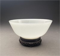 Chinese Qing Dynasty White jade bowl.
