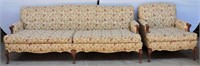 2pc Vintage French Provincial Couch & Chair