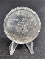 MONTREAL OLYMPICS SILVER FIVE DOLLARS