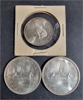 THREE CANADIAN SILVER COINS