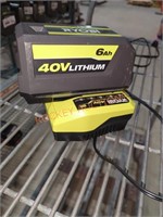 Ryobi 40v 6 ah battery and charger