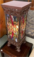 Modern Dragonfly Stained Glass Pedestal