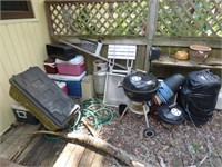 PROPANE TANK, COOLERS, BBQ GRILL