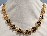 ELEGANT BLACK & GOLD NAPIER NECKLACE