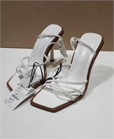 ZARA HIGH HEELED SQUARE STRAP UP SHOES- 37