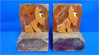 Souvenir Wooden Scotty Dog Bookends From