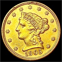 1905 $2.50 Gold Quarter Eagle CLOSELY