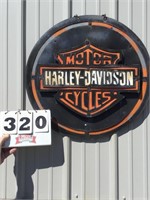 Metal Harley Sign, 24", weathered
