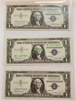 (1) 1957 & (2) 1957B $1 Siliver Certificates