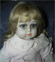 Vintage Porcelain Doll, Blond Hair