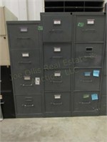 (3) 4 Drawer Filing Cabinets (15"x25"x53")