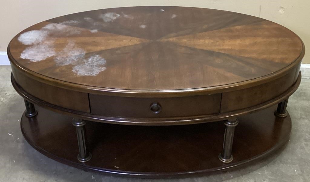 WOOD OVAL COFFEE TABLE