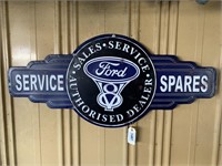 Embossed Ford V8 Service Spares Tin Sign 820x380