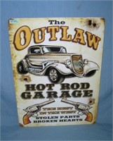 Outlaw Hot Rod garage style advertising sign