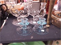 Candleholders including pair of two-light