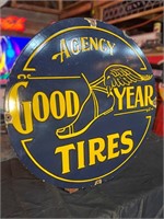 30” Porcelain Goodyear Tires Sign
