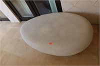 Stone Composite Outdoor Oval Coffee Table