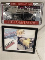 Works of wheels license plate and picture