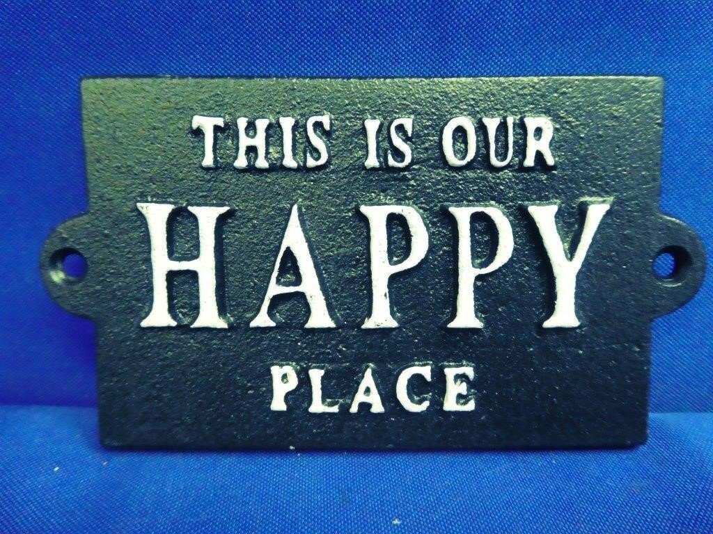 Cast Iron This Is Our Happy Place Wall Sign