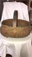 Antique splint oak basket, 13 inches tall, 16