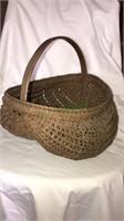 Antique splint oak buttocks basket, 11 inches