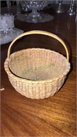 Antique splint oak basket 7 1/2 inches tall, 7