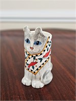 Susan Poley Ceramic Cat Vase 6.5" Tall
