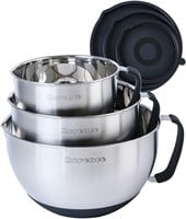 Rorence Stainless Steel Non-Slip Mixing Bowls With
