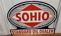 Sohio Standard Oil Dealer Double Sided Porcelain