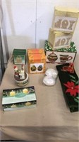 Christmas Decour cream and sugar candle holder