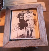 Framed baseball autograph photo print