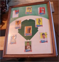 Baseball card framed wall art
