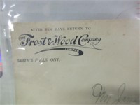 FROST & WOODS SMITHS FALLS ENVELOPE