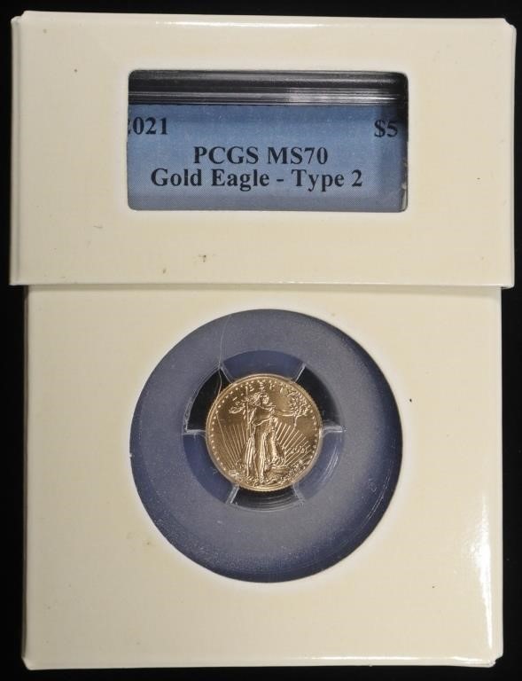 2021 $5 GOLD EAGLE T-2 PCGS MS70