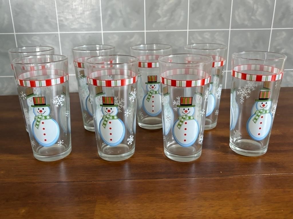 Christmas Snowmen Glass Tumblers