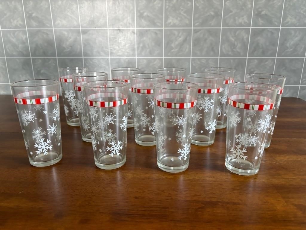 Christmas Snowflake Glass Tumblers