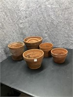 Clays Pots 5 Pcs Assorted Sizes