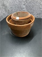 Clay Pots Assorted Sizes 3 Pcs