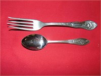 Sterling dinner fork & sterling souvenir spoon