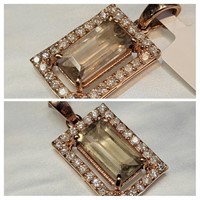 $6000 14K  Zultanite(2.5ct) Diamond(0.5ct) Pendant