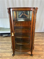 Antique Lion Carved Curio Cabinet