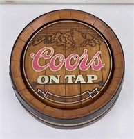 Coors Beer on Tap Barrel Bar Sign