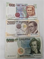 ITALY LIRE BANK NOTES