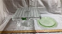 Cake stand, green plate