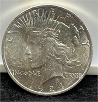 1924 Peace Silver Dollar BU In Capsule