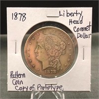 1878 Liberty Head Coronet Dollar Pattern Coin