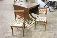 Drop Leaf Dining Room Table & (2) Chairs