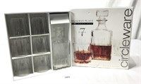 NIB Liquor Decanter & Highball Tumbler Glass Set