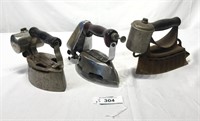 3 pcs. Antique Gas Powered Irons