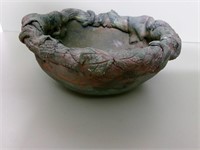 Vintage Asian Leaf bowl Iridescent color